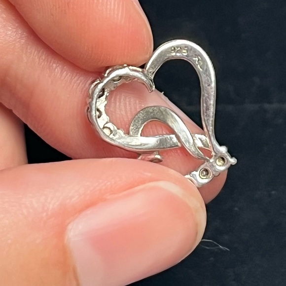 925 Sterling silver double heart pendant - Picture 2 of 4